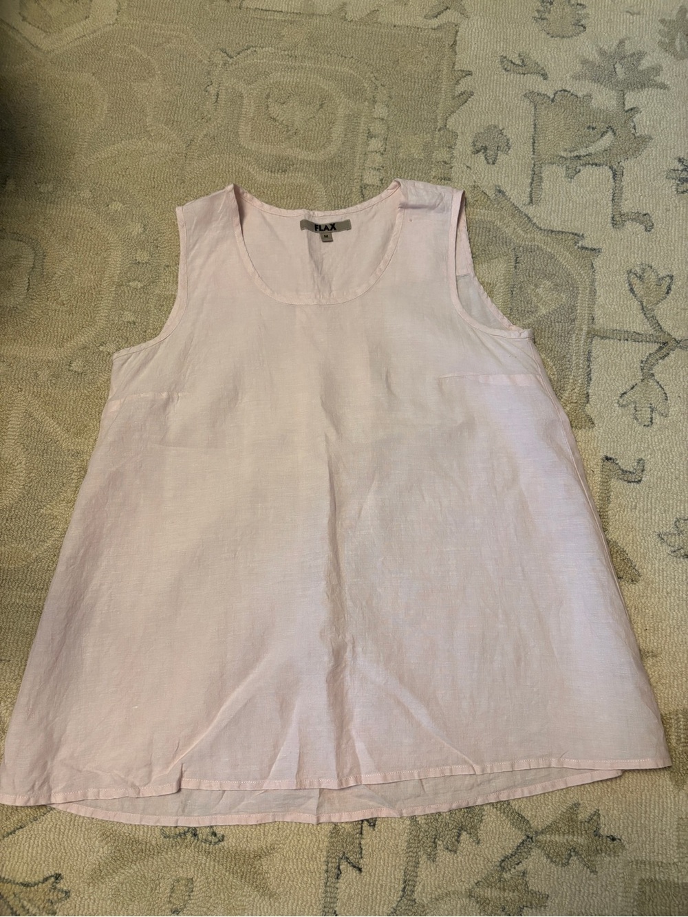 Flax Light Pink Linen Tank Top